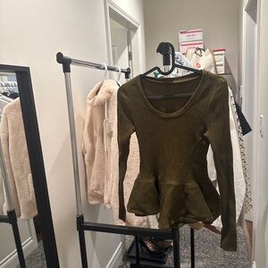 Olive Green Peplum Sweater